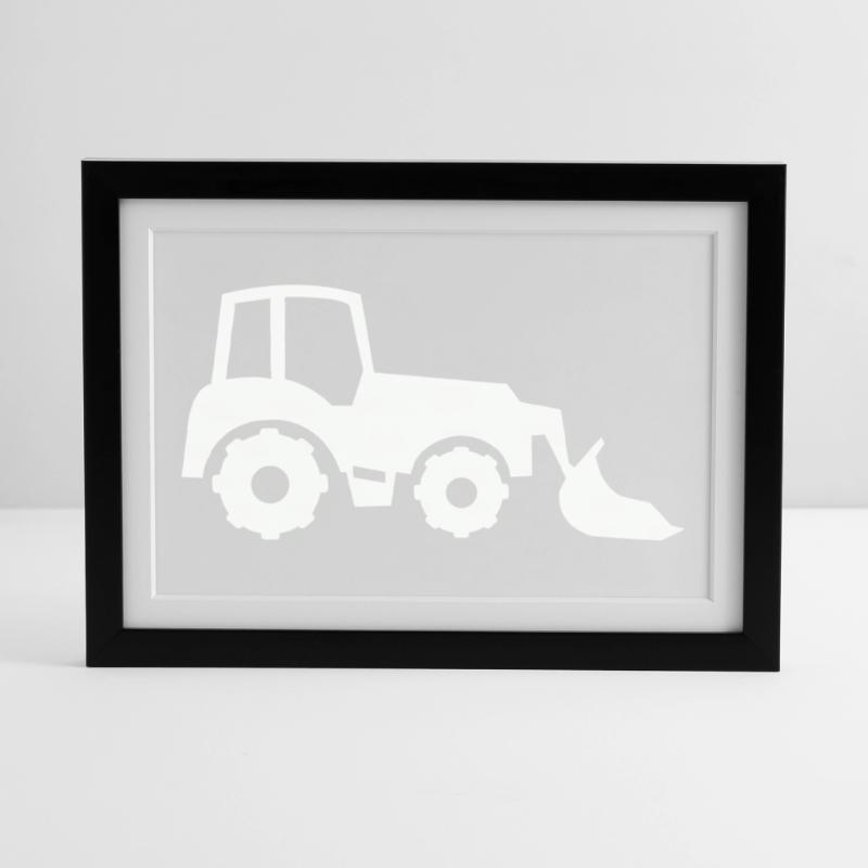 Tractor Silhouette Front End Loader Framed poster (37 × 27 cm)