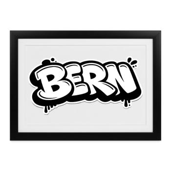 Bern Throwie - Gerahmtes Poster (37 × 27 cm) - Schwarz - Vorne