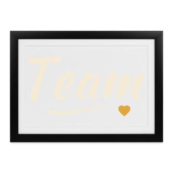 Team Schriftzug Herz Mannschaft Verein Gruppe - Gerahmtes Poster (37 × 27 cm) - Schwarz - Vorne