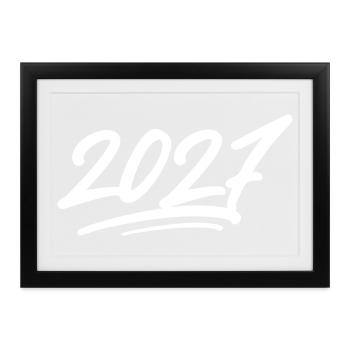2027 Jahr - Gerahmtes Poster (37 × 27 cm) - Schwarz - Vorne