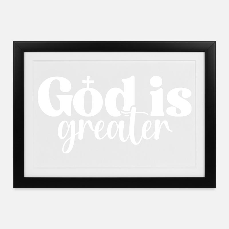 God Is Greater - Framed poster (37 × 27 cm) - black