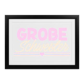 Große Schwester - Gerahmtes Poster (37 × 27 cm) - Schwarz - Vorne