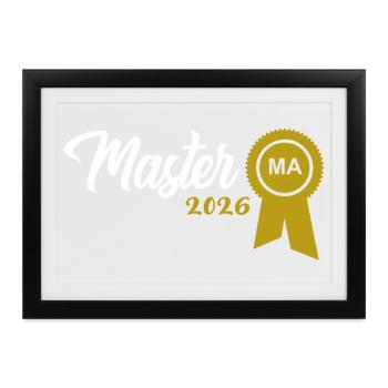 Master bestanden 2026 Promotion Sponsion - Gerahmtes Poster (37 × 27 cm) - Schwarz - Vorne