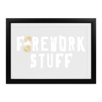Feuerwerk Text - Gerahmtes Poster (37 × 27 cm) - Schwarz - Vorne
