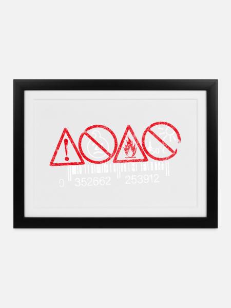 FLAMMABLE - Gerahmtes Poster (37 × 27 cm) - Schwarz