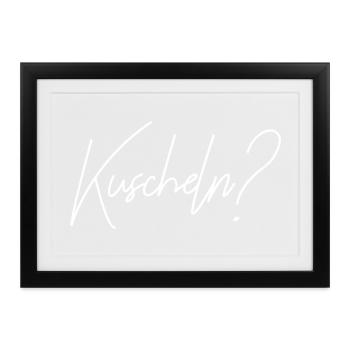 Kuscheln Schmusen Umarmung Free hugs Geschenk - Gerahmtes Poster (37 × 27 cm) - Schwarz - Vorne