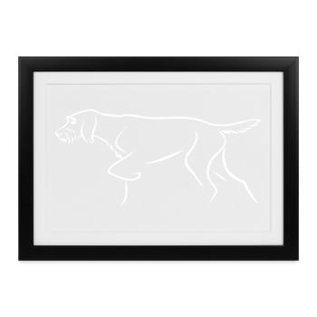 Rauhhaariger Vorstehhund - Gerahmtes Poster (37 × 27 cm) - Schwarz - Vorne