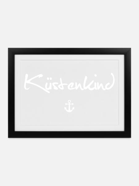 Küstenkind | Anker - Gerahmtes Poster (37 × 27 cm) - Schwarz