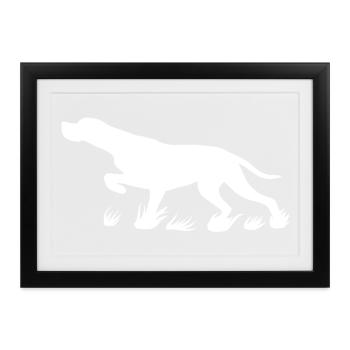 Pointer vorstehend (weiss) - Gerahmtes Poster (37 × 27 cm) - Schwarz - Vorne