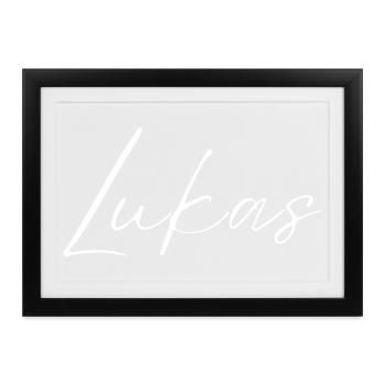 Lutz Name T-Shirt Geschenk Für Männer - Gerahmtes Poster (37 × 27 cm) - Schwarz - Vorne