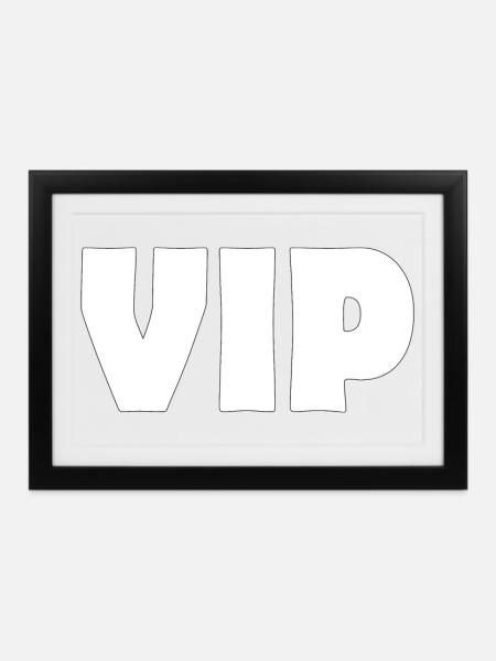 VIP - Gerahmtes Poster (37 × 27 cm) - Schwarz