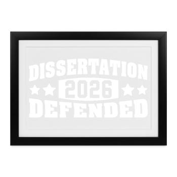 Dissertation verteidigt 2026 PhD EdD Doktorarbeit - Gerahmtes Poster (37 × 27 cm) - Schwarz - Vorne