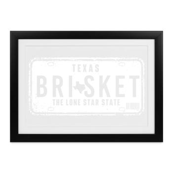 Texas Brisket Lone Star BBQ Pitmaster - Gerahmtes Poster (37 × 27 cm) - Schwarz - Vorne