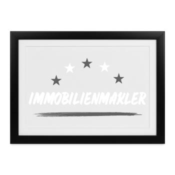 Immobilienmakler Beruf - Gerahmtes Poster (37 × 27 cm) - Schwarz - Vorne