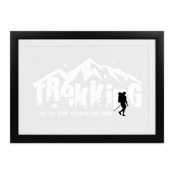 Not All Who Wander Are Lost - Gerahmtes Poster (37 × 27 cm) - Schwarz - Vorne