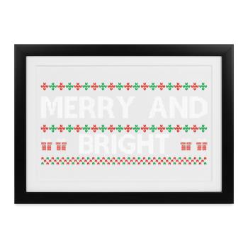 Hässlicher Weihnachtspullover Hässliches Weihnachtsgeschenk-Idee - Gerahmtes Poster (37 × 27 cm) - Schwarz - Vorne