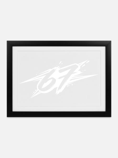 67 / Six Seven / 6-7 - Gerahmtes Poster (37 × 27 cm) - Schwarz