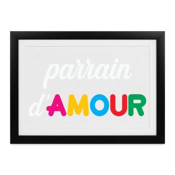 Pate der Liebe – Familien-Zärtlichkeit-Geschenk-Taufe - Gerahmtes Poster (37 × 27 cm) - Schwarz - Vorne