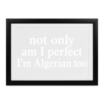 Perfekter und algerischer Humor | Algerien-Stolzgeschenk - Gerahmtes Poster (37 × 27 cm) - Schwarz - Vorne
