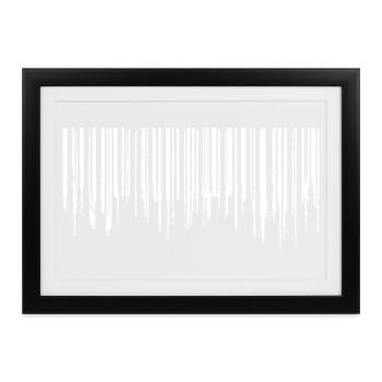 Barcode - White - Gerahmtes Poster (37 × 27 cm) - Schwarz - Vorne