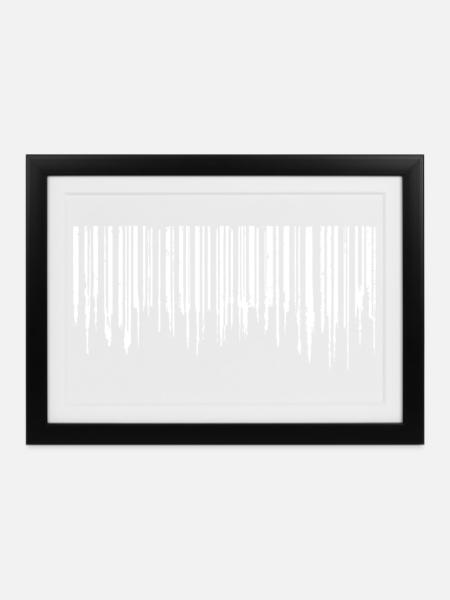 Barcode - White - Gerahmtes Poster (37 × 27 cm) - Schwarz