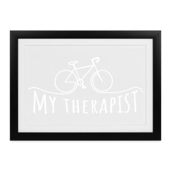 Fahrrad Therapie - Gerahmtes Poster (37 × 27 cm) - Schwarz - Vorne