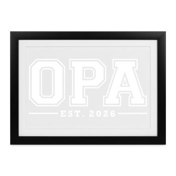 OPA EST. 2026 | Großvater Geschenk - Gerahmtes Poster (37 × 27 cm) - Schwarz - Vorne