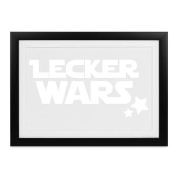 lecker wars - Gerahmtes Poster (37 × 27 cm) - Schwarz - Vorne