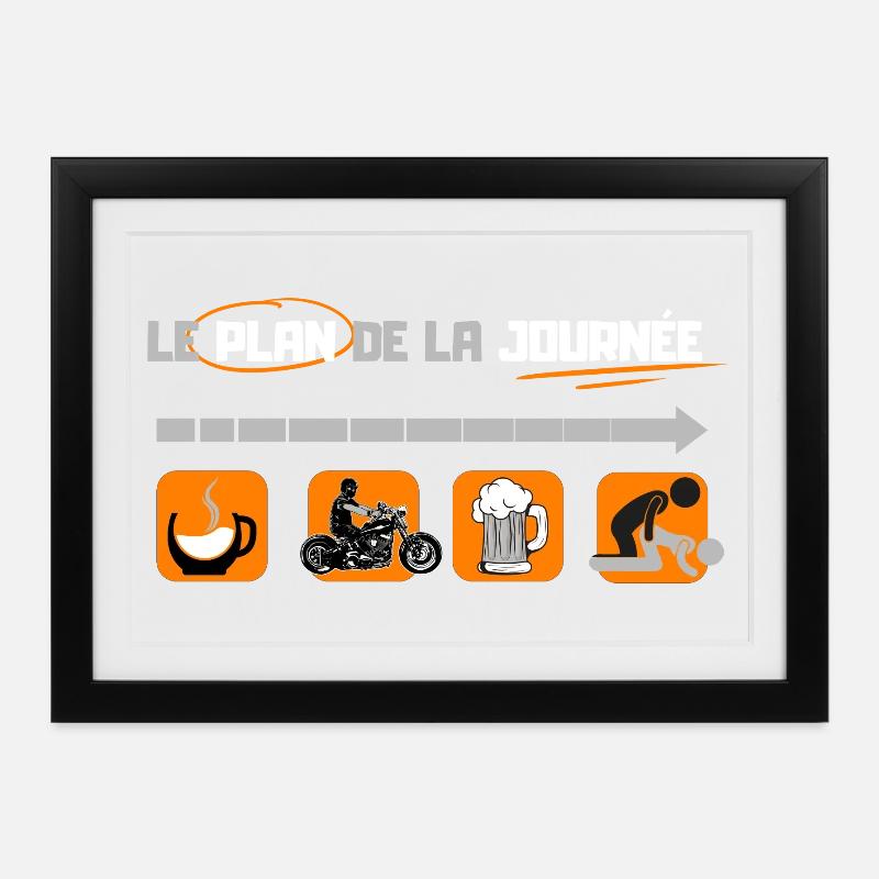 Plan du jour 2 - Affiche encadrée (37 × 27 cm) - noir