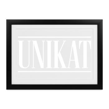 Unikat Einzigartig Individuell Selbstwert Unique - Gerahmtes Poster (37 × 27 cm) - Schwarz - Vorne