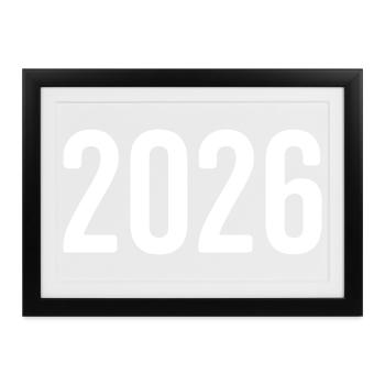 2026 Jahreszahl Ziffer - Gerahmtes Poster (37 × 27 cm) - Schwarz - Vorne