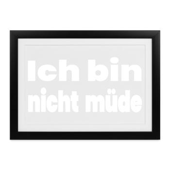Müde - Gerahmtes Poster (37 × 27 cm) - Schwarz - Vorne