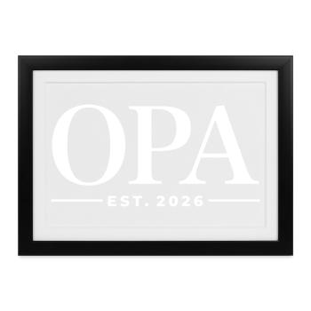 OPA EST. 2026 | Großvater Geschenk - Gerahmtes Poster (37 × 27 cm) - Schwarz - Vorne