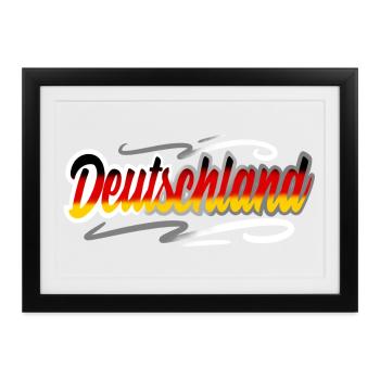 Deutschland - Gerahmtes Poster (37 × 27 cm) - Schwarz - Vorne