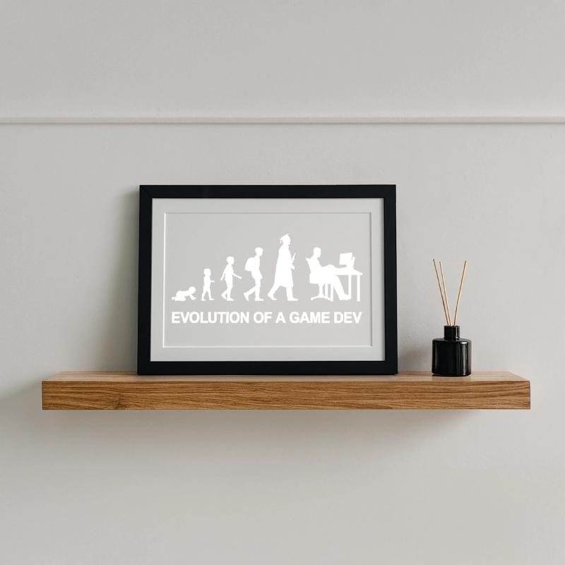 Game Developer Evolution Framed poster (37 × 27 cm)