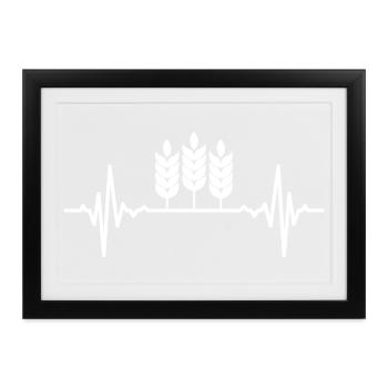 Weizenanbau Herzlinie - Gerahmtes Poster (37 × 27 cm) - Schwarz - Vorne