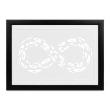 Leopard Infinity Schleife - Gerahmtes Poster (37 × 27 cm) - Schwarz - Vorne