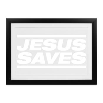 Jesus Rettet - Gerahmtes Poster (37 × 27 cm) - Schwarz - Vorne