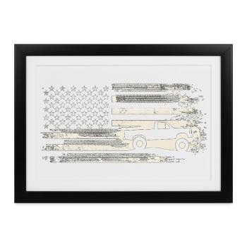 Robuster Patriot Pickup - Gerahmtes Poster (37 × 27 cm) - Schwarz - Vorne
