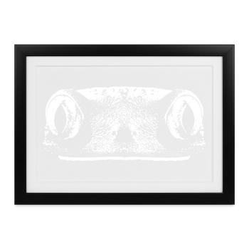 Froschgesicht - Gerahmtes Poster (37 × 27 cm) - Schwarz - Vorne