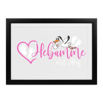 Hebamme  - Gerahmtes Poster (37 × 27 cm) - Schwarz - Vorne