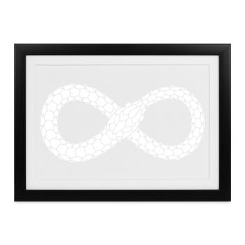 Endlose Schlangenschleife - Gerahmtes Poster (37 × 27 cm) - Schwarz - Vorne