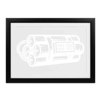 Zeitbombe Sprengstoff Dynamit - Gerahmtes Poster (37 × 27 cm) - Schwarz - Vorne
