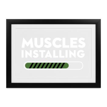 Muscles Installing Fortschritt Grafik - Gerahmtes Poster (37 × 27 cm) - Schwarz - Vorne