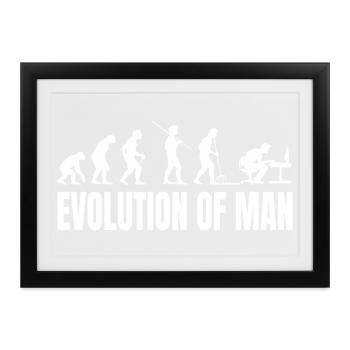 Evolution of Programmierer IT Computer Coder - Gerahmtes Poster (37 × 27 cm) - Schwarz - Vorne