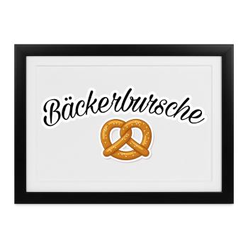 Bäckerbursche - Gerahmtes Poster (37 × 27 cm) - Schwarz - Vorne