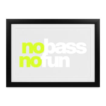 Kein Bass Kein Spaß - Gerahmtes Poster (37 × 27 cm) - Schwarz - Vorne