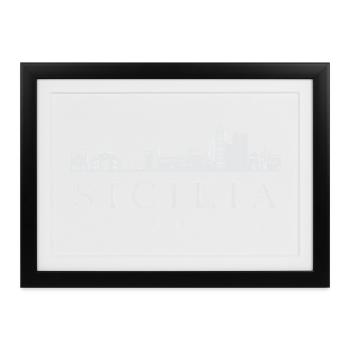 Skyline Siziliens, Sizilien, Italien - Gerahmtes Poster (37 × 27 cm) - Schwarz - Vorne