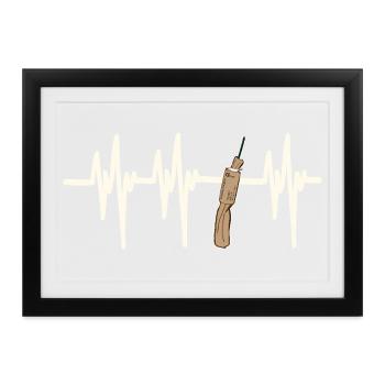 Heartbeat Fallas de Valencia Trueno - Gerahmtes Poster (37 × 27 cm) - Schwarz - Vorne