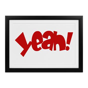 Yeah Cartoon Pop Design - Gerahmtes Poster (37 × 27 cm) - Schwarz - Vorne